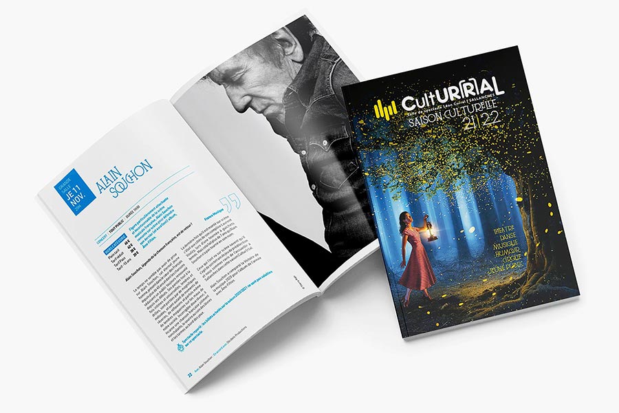 Graphisme et mise en page de catalogues, brochures de saison et revues à Grenoble