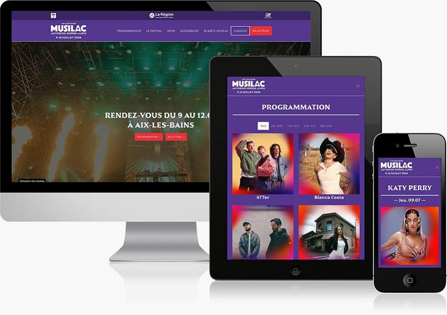 Création du site internet du festival Musilac à Aix-les-Bains