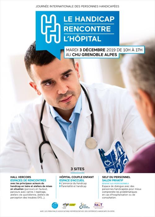 Affiche de la journée de sensibilisation Le handicap rencontre l'hôpital
