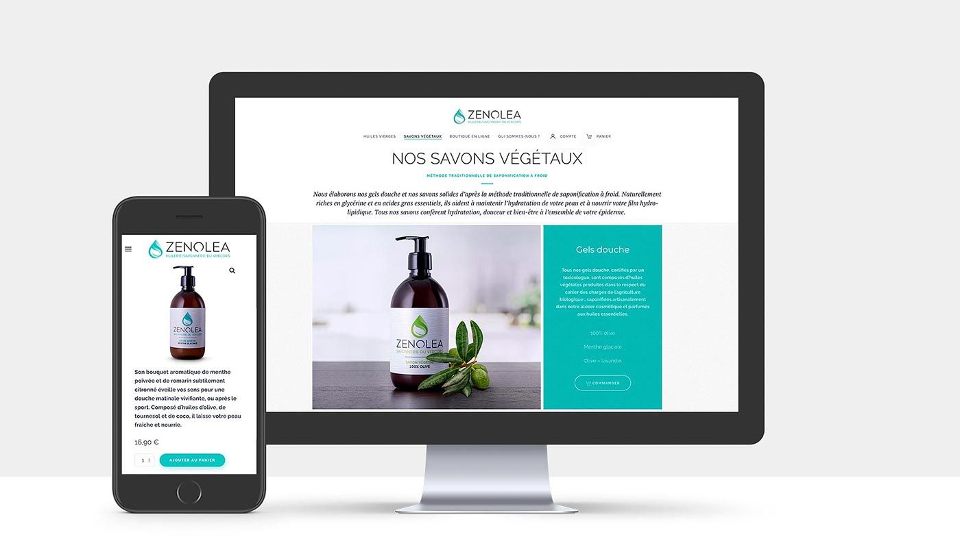 Site internet e-commerce de la marque Zenolea