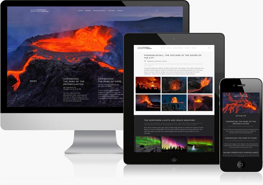 Création du site internet d'Olivier Grunewald & Bernadette Gilbertas